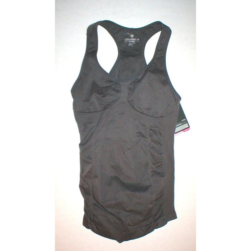 NWT New Womens Colosseum S Small Dark Gray Seamless Tank Top Yoga Gym Casual
